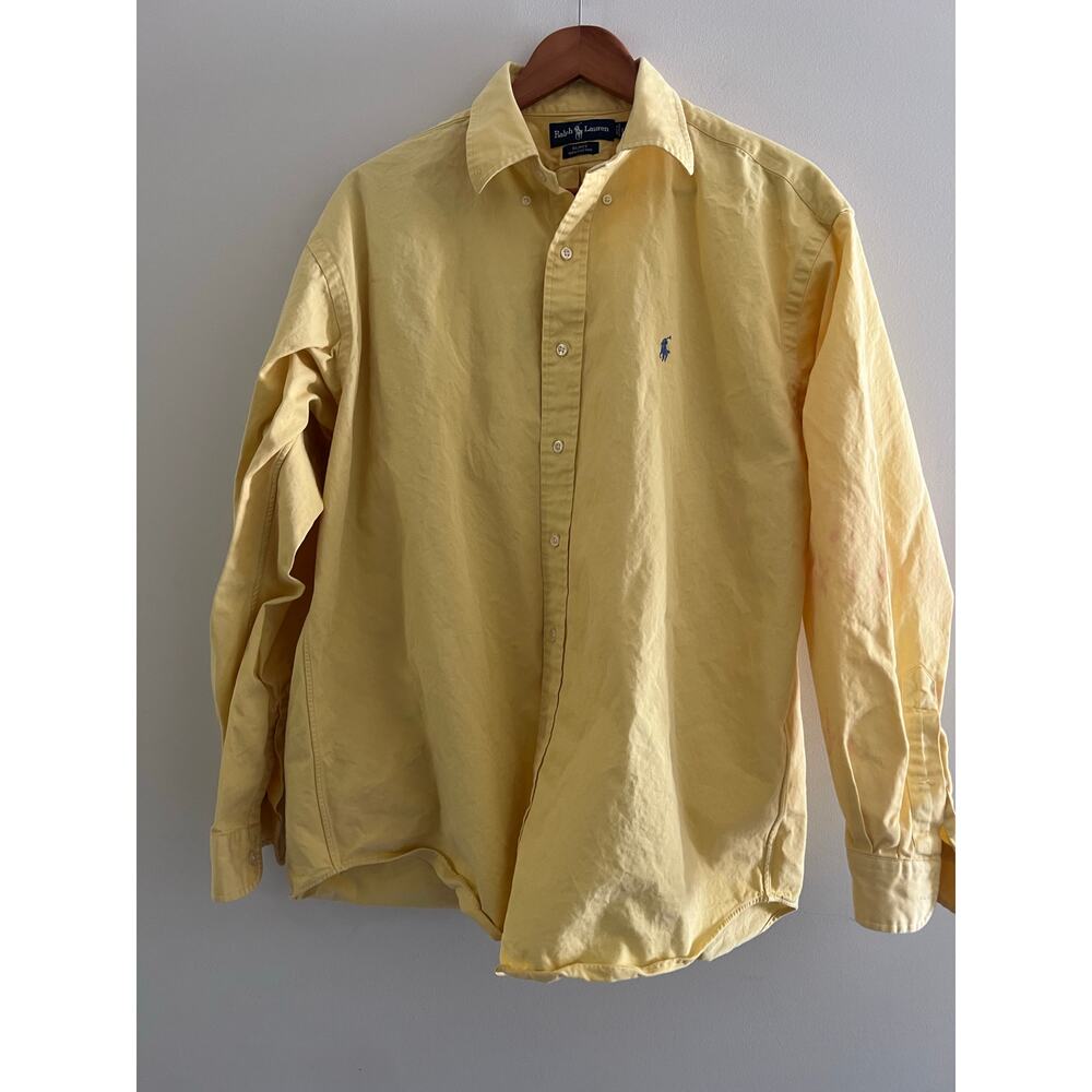 Ralph Lauren Men's Blake Button Down Casual Shirt Bright Yellow Size Large JL